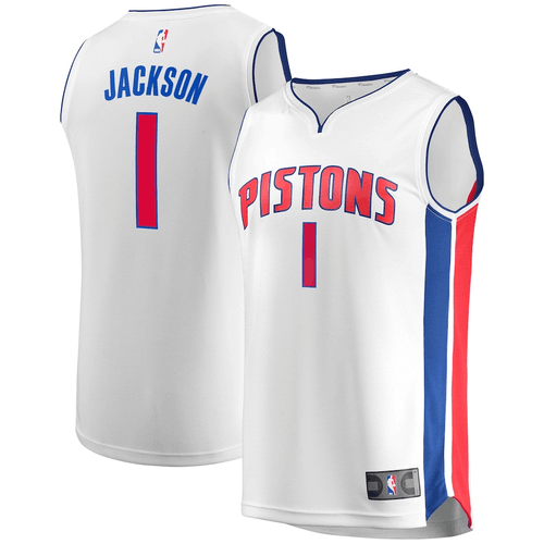 Reggie Jackson Detroit Pistons Fanatics Branded Fast Break Replica Association Edition White 3D Jersey