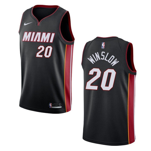 Miami Heat 20 Justise Winslow Icon Swingman Black 3D Jersey