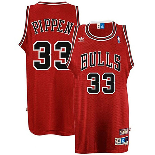 Male Scottie Pippen Chicago Bulls #33 Red Throwback Swingman Jersey