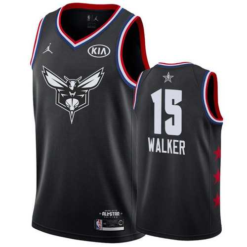 Men Charlotte Hornets #15 Kemba Walker 2019 All-Star Game Finished Jersey - Black