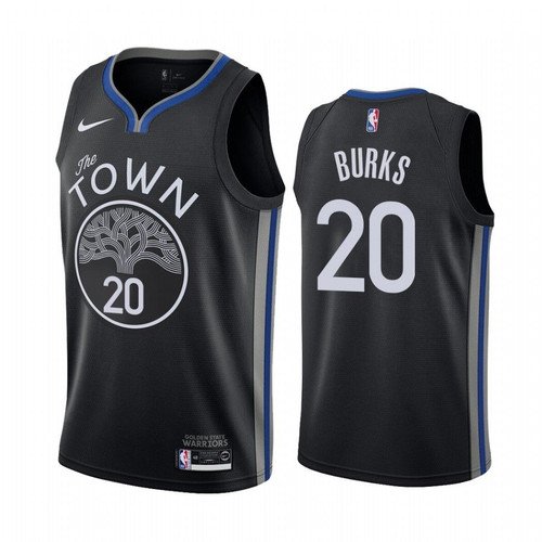 Alec Burks Golden State Warriors 2019-20 Black City #20 Jersey