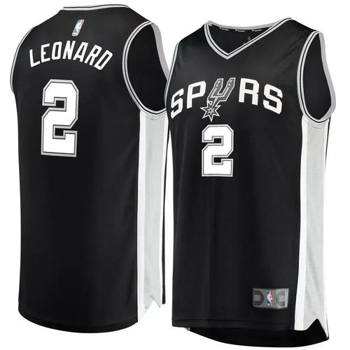 Kawhi Leonard San Antonio Spurs Fast Break Replica Jersey Black - Icon Edition
