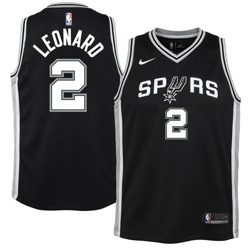 Kawhi Leonard San Antonio Spurs Nike Youth Swingman Jersey Black - Icon Edition