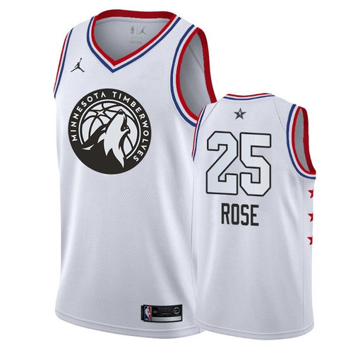 Men'S Minnesota Timberwolves #25 Derrick Rose 2019 All-Star Jersey - White