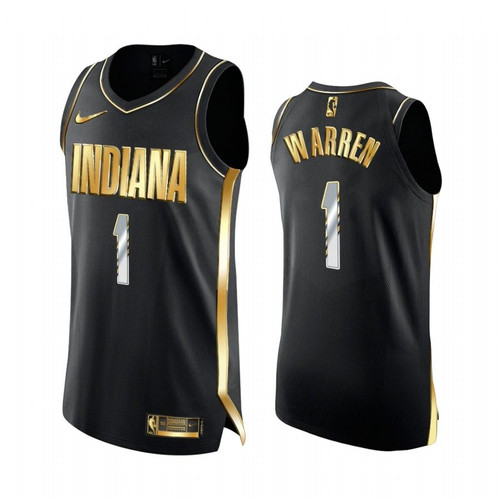 T.J. Warren Indiana Pacers Black  Golden Jersey