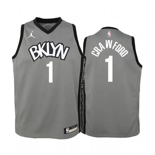 Youth Jamal Crawford Brooklyn Nets Gray Statet Jersey Jumpman