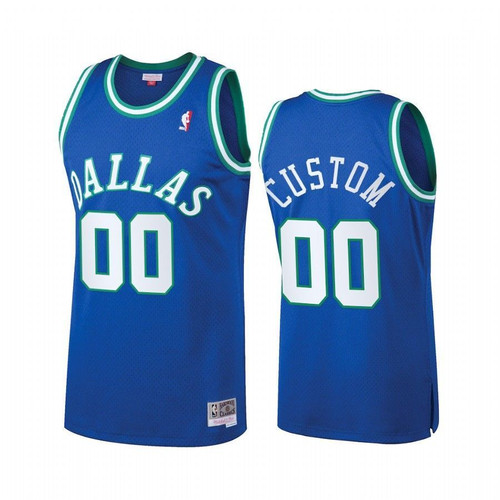 Dallas Mavericks Custom #00 Blue Heritage Classic Jersey