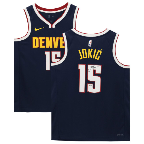 Nikola Jokic Denver Nuggets Fanatics  Autographed Nike Replica Replica Replica 2020-21 Icon Swingman Jersey - Navy