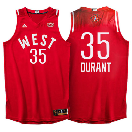 Male Nba 2016 Toronto All Star Western Conference Thunder #35 Kevin Durant Red Jersey