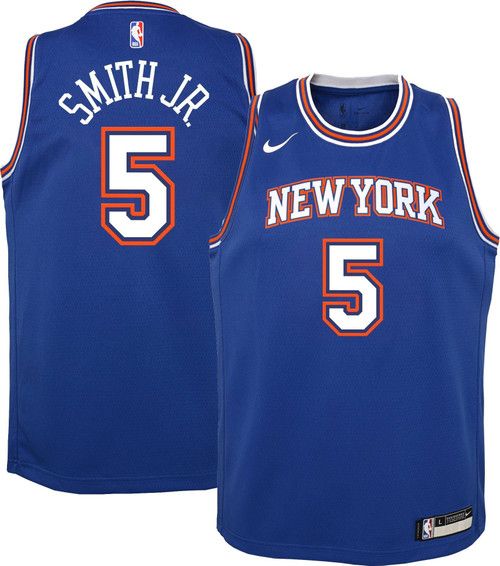Nike Youth New York Knicks Dennis Smith Jr. #5 Royal Dri-Fit Statement Swingman Jersey