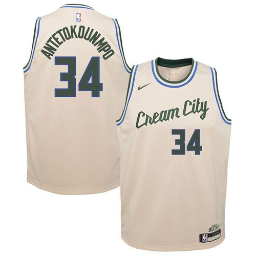 Giannis Antetokounmpo Milwaukee Bucks Swingman Jersey Cream City Edition