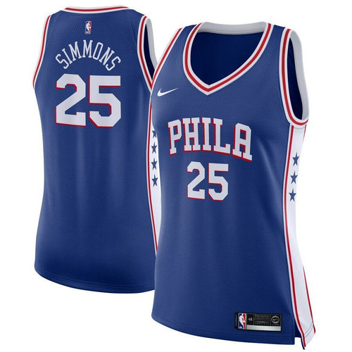 Ben Simmons Philadelphia 76Ers Womens Jersey Royal Icon Edition 2019