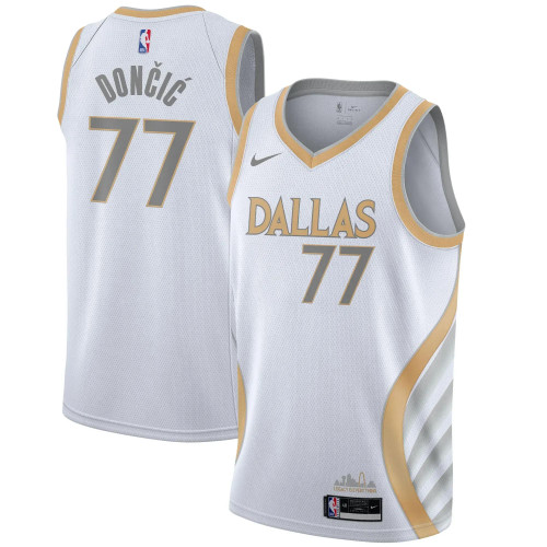 Luka Doncic Dallas Mavericks Nike Youth 2020/21 Swingman Jersey White - City Edition