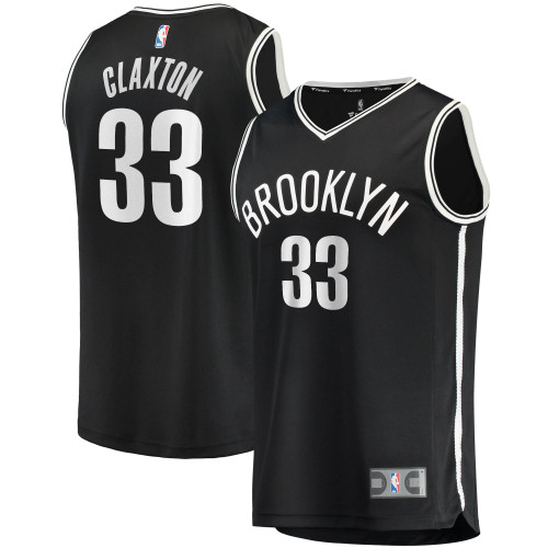 Men'S Fanatics Branded Nicolas Claxton Black Brooklyn Nets 2020/21 Fast Break Replica Jersey - Icon Edition