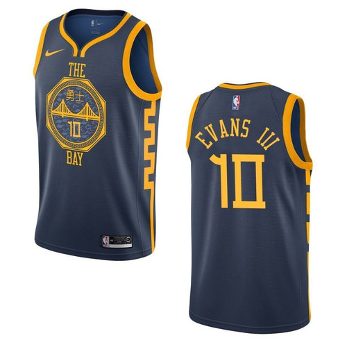 Golden State Warriors 10 Jacob Evans Iii City Edition Swingman Navy 3D Jersey