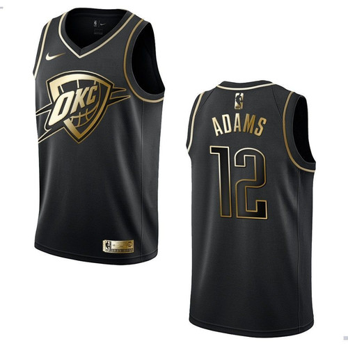 Oklahoma City Thunder 12 Steven Adams Golden Edition Black 3D Jersey