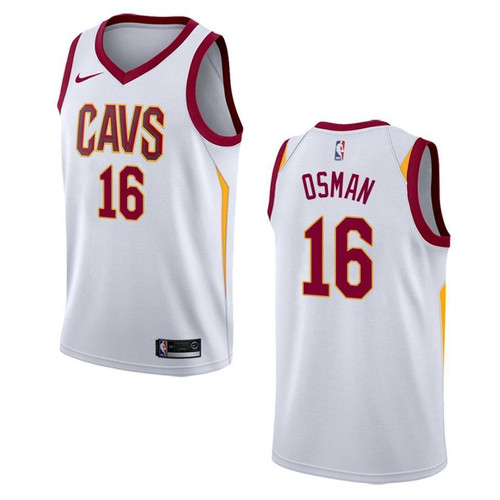 Cleveland Cavaliers 16 Cedi Osman Association Swingman White 3D Jersey