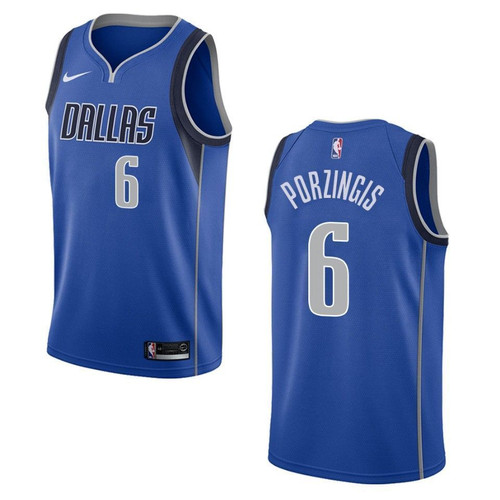 Dallas Mavericks 6 Kristaps Porzingis Icon Swingman Blue 3D Jersey