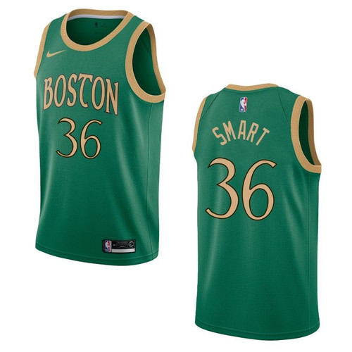 2021 20 Boston Celtics 36 Marcus Smart City Swingman Kelly Green 3D Jersey