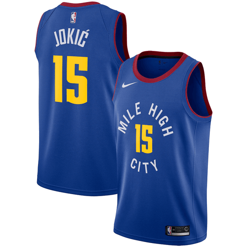 Nikola Jokic Denver Nuggets Replica Swingman Statement Edition Blue 3D Jersey