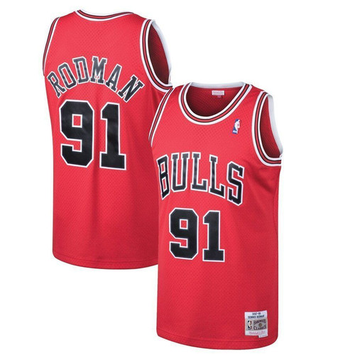 Dennis Rodman Chicago Bulls 1997-98 Hardwood Classics Jersey Red 2021