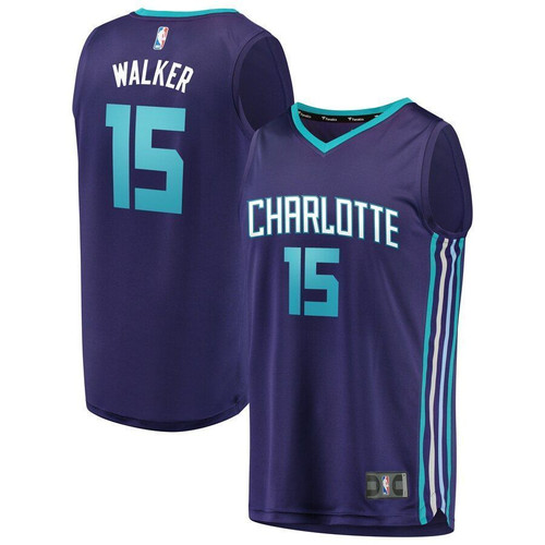 Kemba Walker Charlotte Hornets Fanatics Branded Fast Break Replica Purple Statement Edition 3D Jersey