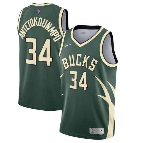Giannis Antetokounmpo Milwaukee Bucks 2020/21 Swingman Player Jersey Hunter Green