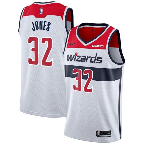 Jemerrio Jones Washington Wizards Swingman Sponsor Patch Replica Association Edition White 3D Jersey