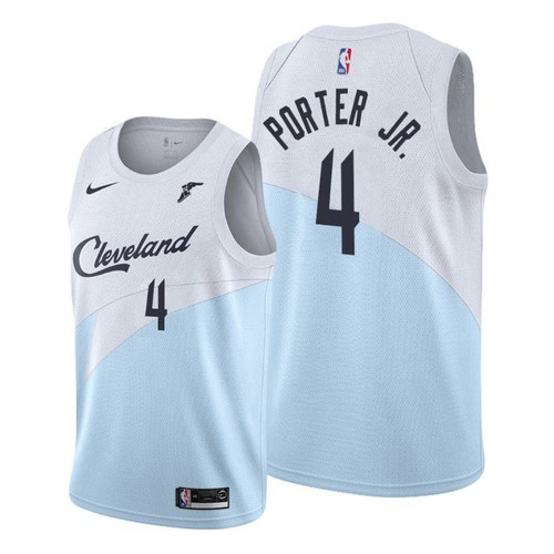 Cleveland Cavaliers 4 Kevin Porter Jr. Earned Swingman Blue 3D Jersey