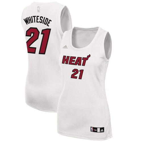 Hassan Whiteside Miami Heat Adidas Wofashion Replica White 3D Jersey