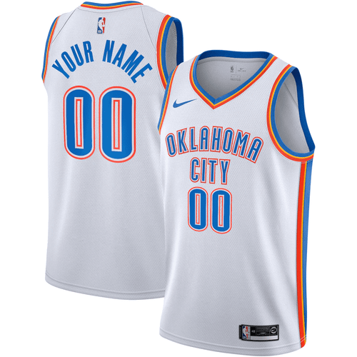 Oklahoma City Thunder Nike 2020/21 Swingman Custom Jersey – Association Edition - White