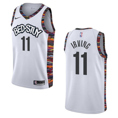 2021 20 Brooklyn Nets 11 Kyrie Irving City Swingman White 3D Jersey