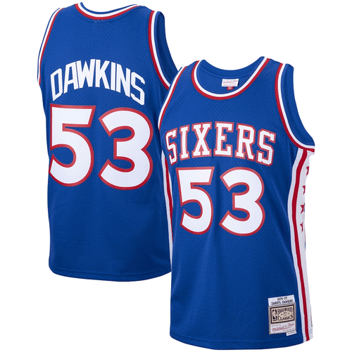 Darryl Dawkins Philadelphia 76Ers Mitchell & Ness 1976 77 Hardwood Classics Swingman Player Royal 3D Jersey