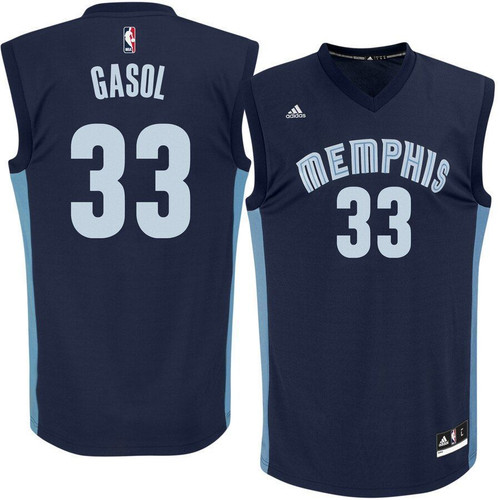 Marc Gasol Memphis Grizzlies Adidas Replica Navy Blue 3D Jersey