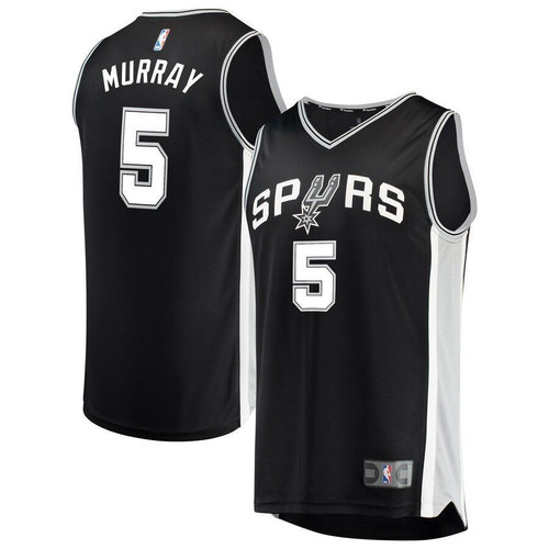 Dejounte Murray San Antonio Spurs Fanatics Branded Fast Break Road Replica Player Black Icon Edition 3D Jersey