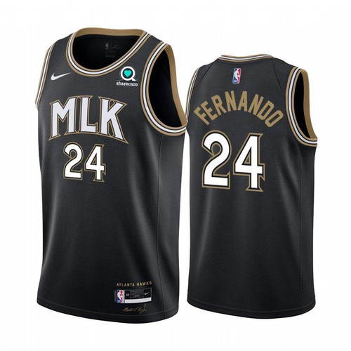 Atlanta Hawks Bruno Fernando #24 Black 2020-21 City Edition Jersey