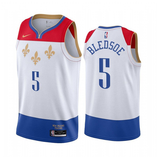 Eric Bledsoe New Orleans Pelicans 2020-21 White City Jersey 2020 Trade