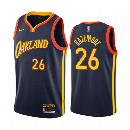 Kent Bazemore Golden State Warriors 2020-21 Navy City Jersey 2020 Trade