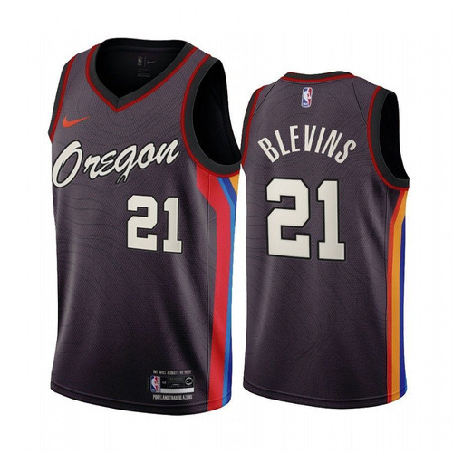Portland Trail Blazers Keljin Blevins #21 Brown 2020-21 City Jersey
