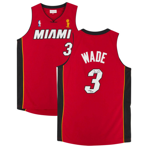Dwyane Wade Miami Heat Fanatics  Autographed Mitchell & Ness  Jersey with "Wade County" Inscription - Red
