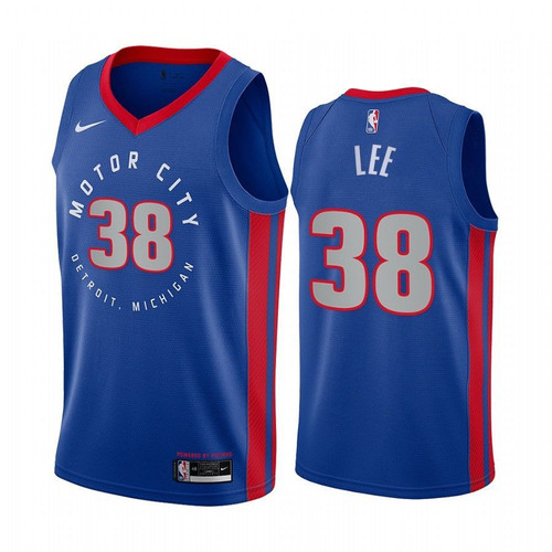 Saban Lee 2020 Nba Draft Detroit Pistons Blue City Jersey