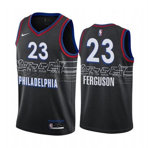 Terrance Ferguson Philadelphia 76Ers 2020-21 Black City Jersey 2020 Trade