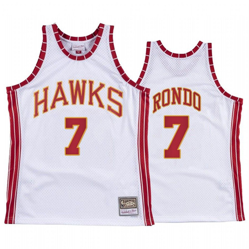 Rajon Rondo #7 Atlanta Hawks Hardwood Classics Jersey White