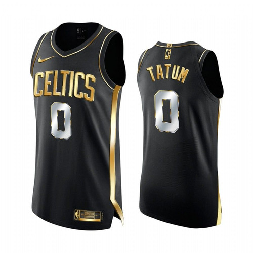 Jayson Tatum Boston Celtics Black  Golden 2020-21 Jersey