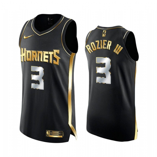 Charlotte Hornets Terry Rozier Iii Black Golden Edition  Limited Jersey 2020-21