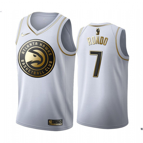 Rajon Rondo #9 Atlanta Hawks White Golden Edition Jersey