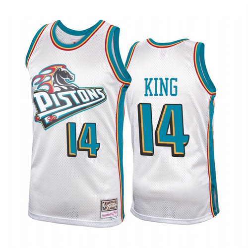 Louis King #14 Detroit Pistons Platinum Hardwood Classics Jersey