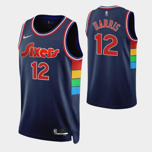Philadelphia 76Ers Tobias Harris 33 Nba 2021-22 City Edition Navy Jersey Gift For 76Ers Fans