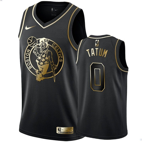 Men'S Boston Celtics Jayson Tatum Black #0 Golden Edition Swingman Jersey