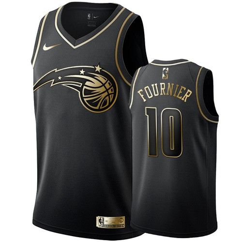 Men'S Orlando Magic Evan Fournier Black #10 Golden Edition Swingman Jersey